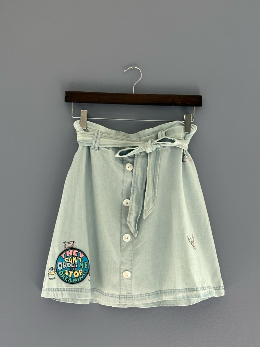 NWT Disney Cinderella skirt with paper bag style waist - Button-Front A-Line.